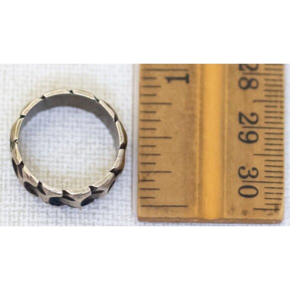 Size 7, Vintage Dragon Scales Silver & Brass Tone Ring - T23 - Picture 3 of 3